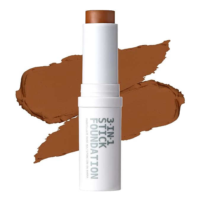 Ruby Kisses Natural Full Coverage 3-In-1 Stick Foundation. Easy to Apply, Hydrating, Lightweight, Long Lasting, Concealer and Contour Stick for Face Makeup (Caramel)-BrightBean Baby