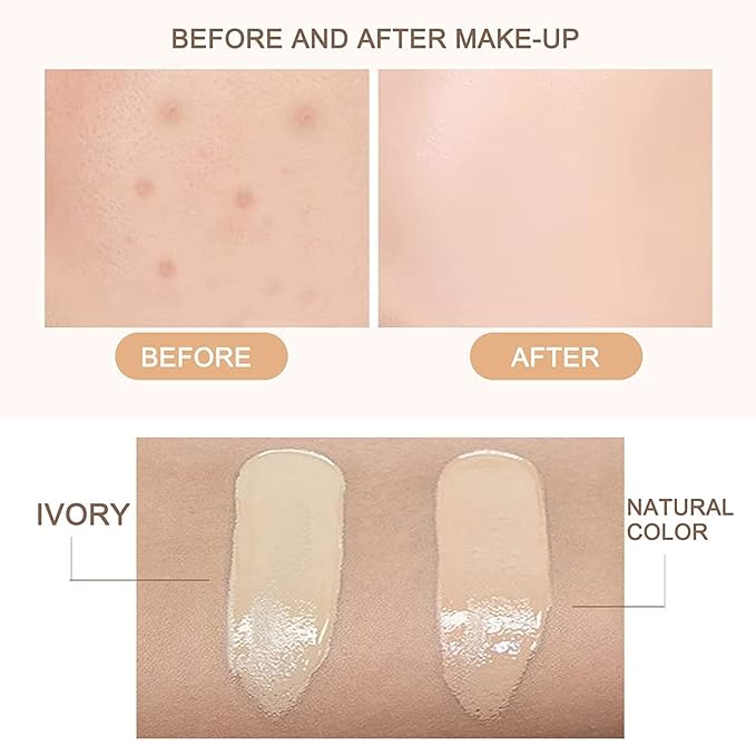 Skin Tone Adjusting CC Cream SPF 50, CC Cream Self Adjusting for Mature Skin, All-In-One Face Sunscreen and Foundation, Pre-makeup Primer Moisturizing Skin Concealer Brightening Skin Tone 30ml - 2 Pcs-BrightBean Baby
