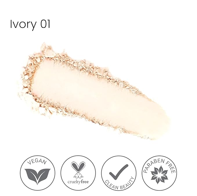 True + Luscious Sheer Halo Complexion Powder – Natural Matte Finish Foundation, Sheer to Medium Coverage – Clean, Vegan and Cruelty Free Powder Foundation – 0.32 oz-BrightBean Baby