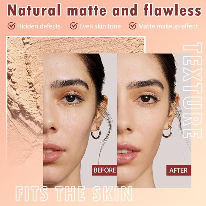 Oil Control Face Pressed Powder, Matte powder setting powder, long-lasting and waterproof loose powder, Flawless Lightweight Face Cosmetics, Cruelty-free, (05, 1 Pcs)-BrightBean Baby