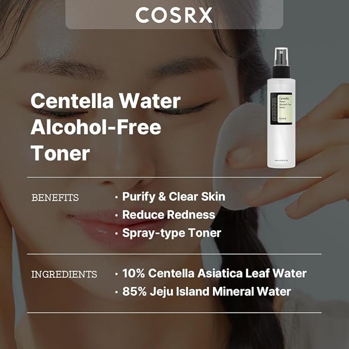COSRX Alcohol-Free Cica Toner, 150ml / 5.07 fl.oz | Spray-type Korean Toner with Centella Asiatica for Hydrating & Soothing Redness | Korean Skin Care, Not Tested on Animals, Paraben Free-BrightBean Baby