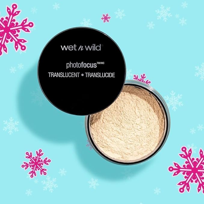wet n wild Photo Focus Loose Baking Setting Powder, Highlighter Makeup, Fair to Medium & Tan Skin Tones, Translucent-BrightBean Baby