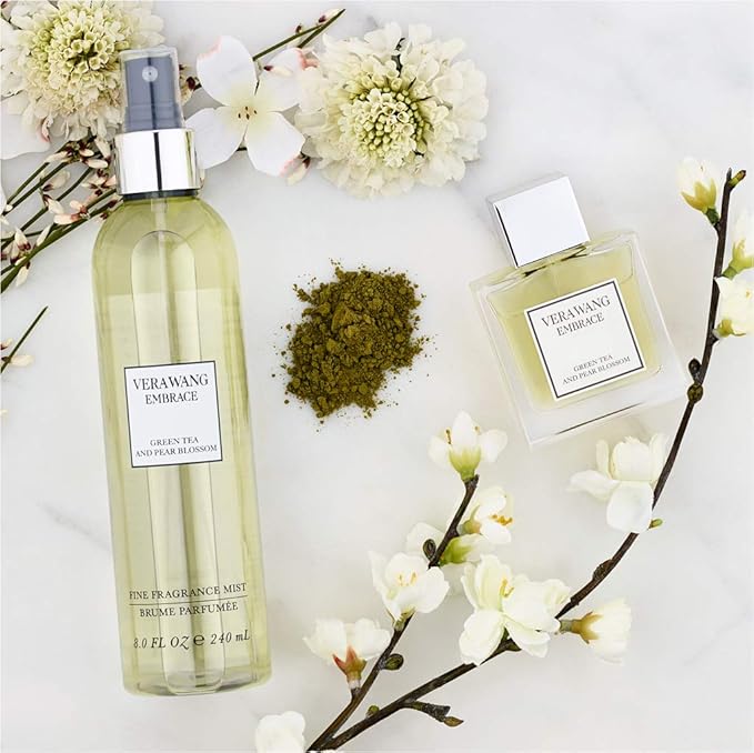 Vera Wang Embrace Body Mist Spray for Women, Green Tea & Pear Blossom, 8 Fluid Oz with Periwinkle and Iris Scent, 8 Ounce Body Mist Spray Passionate-BrightBean Baby