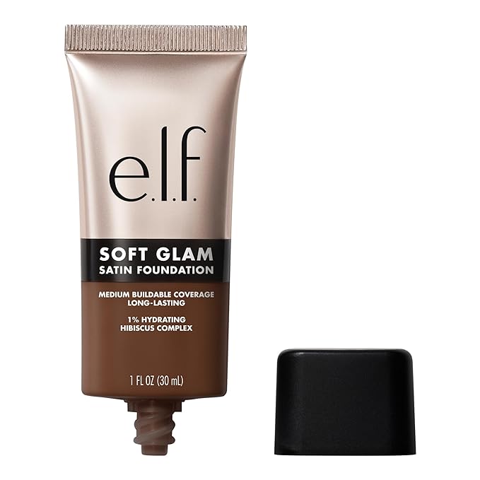 e.l.f. Soft Glam Foundation, Medium Coverage, Long-Lasting & Buildable Foundation For A Smooth, Satin Finish, Vegan & Cruelty-Free, 62 Rich Warm-BrightBean Baby