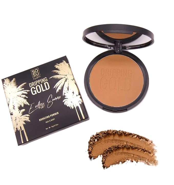 SOSU Endless Summer Matte Bronzing Powder! Face And Body Bronzer Powder! Highly Pigmented Compact Mini Bronzer! Suitable For Face & Body! Choose From Illuminating Or Matte! (Matte)-BrightBean Baby