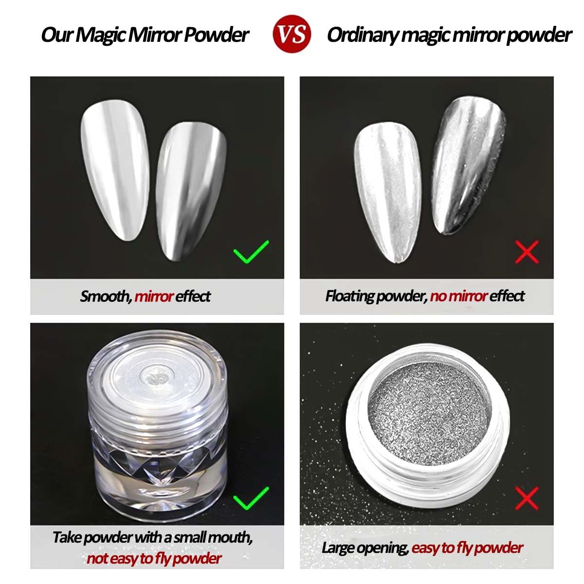 Chrome Nail Powder and 3D Nail Gel Kit, Metallic Mirror Glitter Effect Chrome Powder For Nail Art, Holographic Aurora Iridescent Dip Dust Pigment and 10g Sculpting Gel Set for Nail Decor DIY-BrightBean Baby