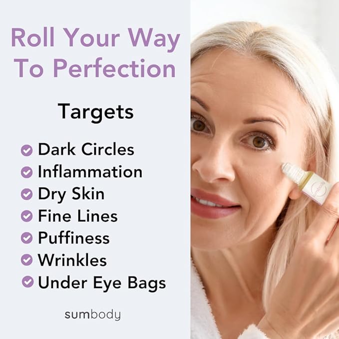 Natural Peptide Energizing + Eye Serum Reduces Puffiness, Fine Lines & Under Eye Bags Hydrating fragrance free Under Eye Treatment Roller ball massage, age-defying eye cream-BrightBean Baby