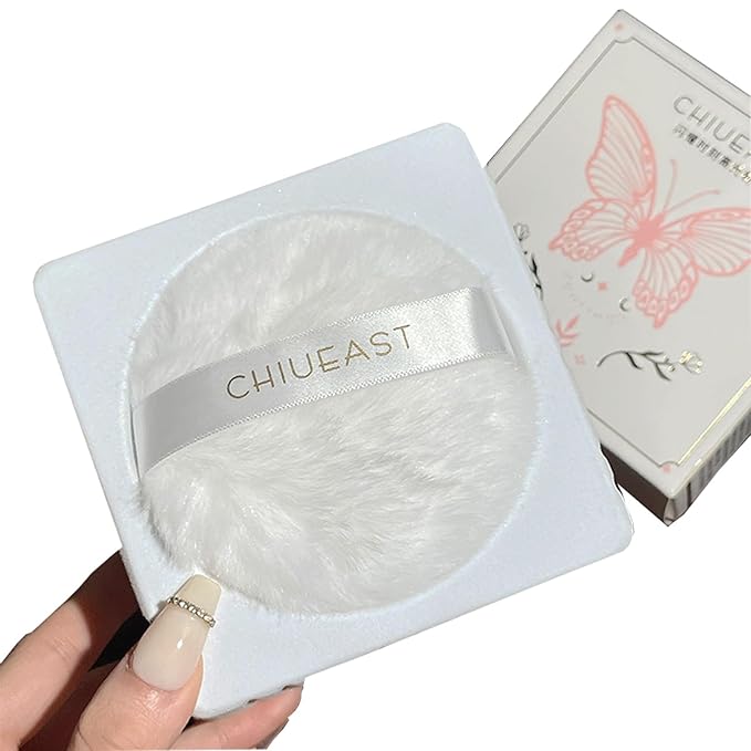 Highlight Glitter Powder Ball,White Shimmer Highlighter Makeup Powder Puff,Comfortable and Cute Plush Long-Lasting Body Shine for Various Occasions-BrightBean Baby