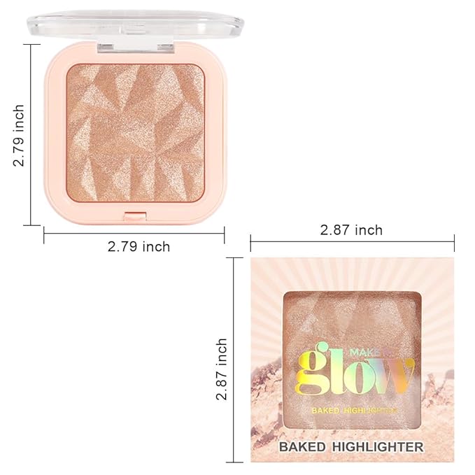 evpct Champagne Face Highlighter Makeup Shimmer Glitter Diamond Sparkly Highlighters Makeup Palette Powder for Face Body Cheek Skin iluminadores iluminador de jos maquillaje luminizers E02-BrightBean Baby