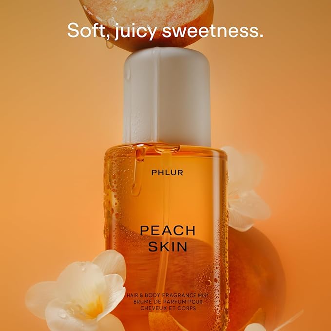 PHLUR Peach Skin Body Mist - Hair & Body Mist Fragrance - Peach, Plum, Bergamot, Milky Sandalwood & White Freesia Body Spray-BrightBean Baby