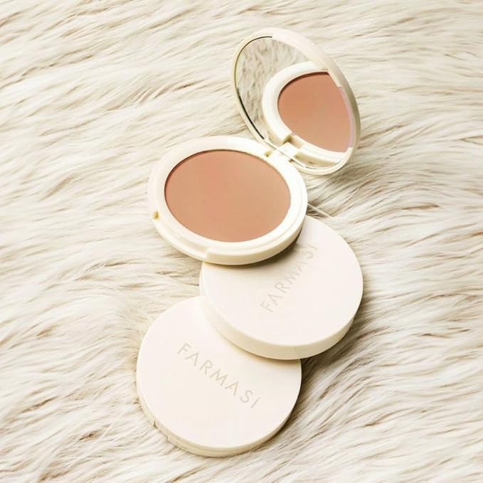 FARMASI Makeup BB All in One Powder, Lightweight, Long-Lasting Medium-Full Coverage with Flawless Finishing, will Look More Natural and Smooth Than Ever, 0.5 oz, Cool Light-BrightBean Baby
