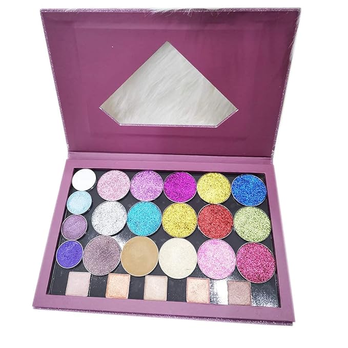 Large-Sized Empty Magnetic Makeup Palette with Diamond-Shaped Transparent Window-BrightBean Baby