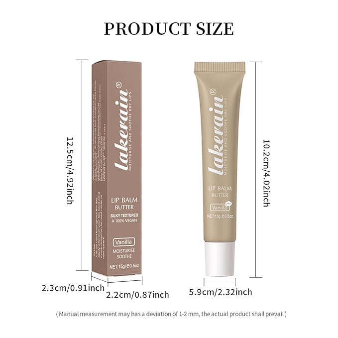 Lip Butter Balm, Day/Night Hydrating Lip Mask, Moisturizing Lip Balm Butter, Ultra-Nourishing Lip Care Moisturizer, Lip Butter Gloss Shine Lip Glow Oil Makeup#1 Vanilla-BrightBean Baby