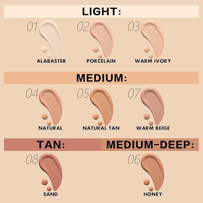 FOCALLURE 2 Pcs Liquid Foundation, Skin Evolution Foundation + Concealer, Full Coverage Foundation Makeup, Durable, Waterproof, Oil-Control, Hides Wrinkles & Lines, Alabaster-BrightBean Baby