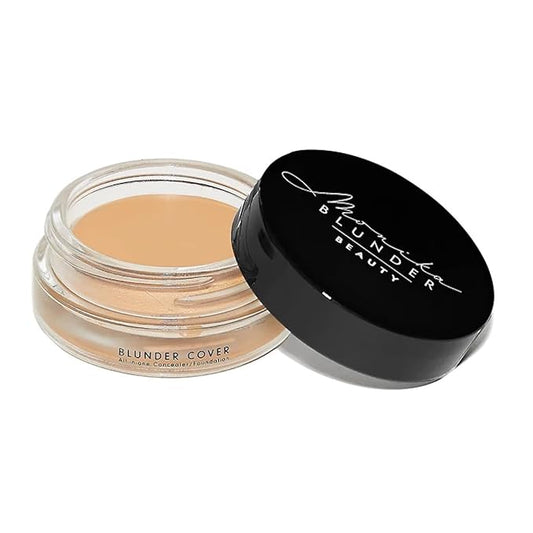 Monika Blunder Beauty - Blunder Cover Foundation Concealer - Shade: 4 - Vier - Medium, Neutral Peachy Undertones - Clean Beauty, All-In-One, Cruelty-Free, Vegan - 0.62 oz-BrightBean Baby