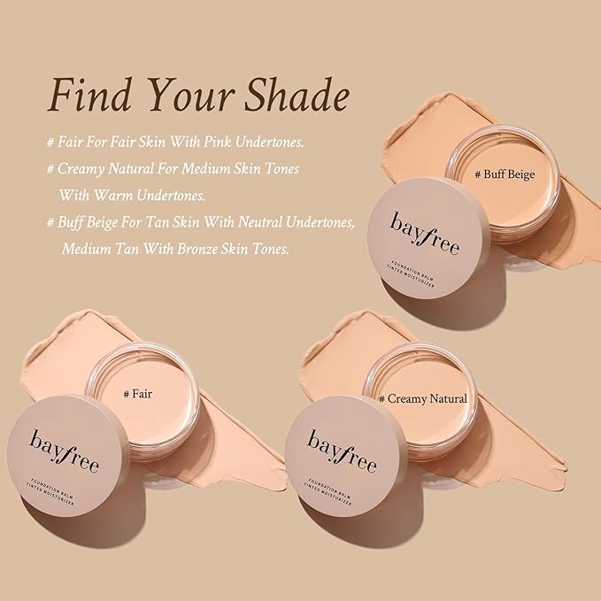 Foundation Balm, Matte Full Coverage Cream Foundation, Mature Skin Foundation, Creamy, Waterproof, Lightweight Face Makeup, 0.99 oz (CREAMY NATURAL)-BrightBean Baby