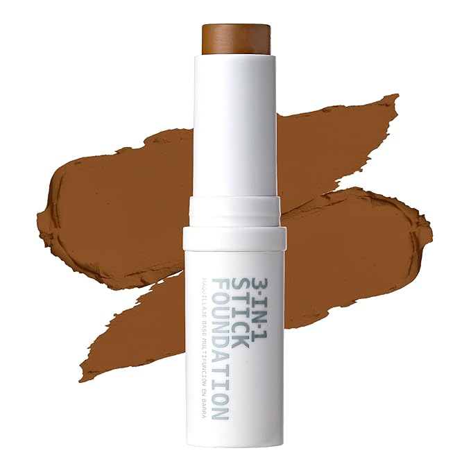 Ruby Kisses Natural Full Coverage 3-In-1 Stick Foundation. Easy to Apply, Hydrating, Lightweight, Long Lasting, Concealer and Contour Stick for Face Makeup (Warm Coconut)-BrightBean Baby