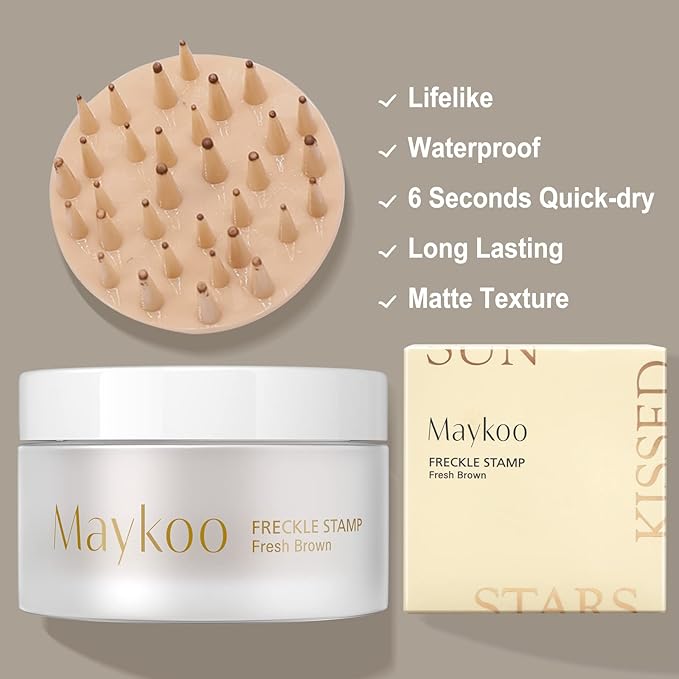 Freckle Cushion Natural Like Freckle Makeup Fake Freckles Pen Waterproof Long Lasting Quick Dry, Get Sun-kissed Stars Makeup Freckle in One Press, Fresh Brown, 15g-BrightBean Baby