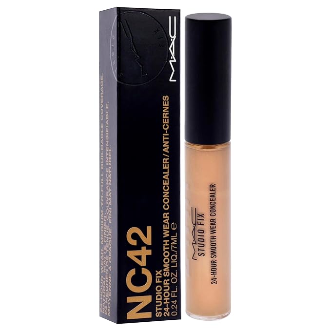 Studio Fix 24 Hour Smooth Wear Concealer - NC42 by MAC for Women - 0.24 oz Concealer-BrightBean Baby