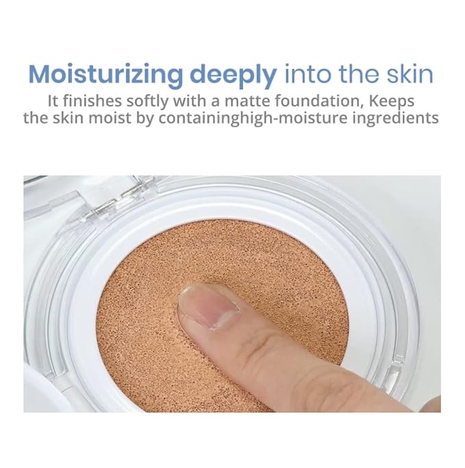 S2ND Zero Fit Matte Cushion Natural Coverage Foundation Air Cushion, Long-Lasting Hydrating Compact (#Pure Light (#17~19))-BrightBean Baby