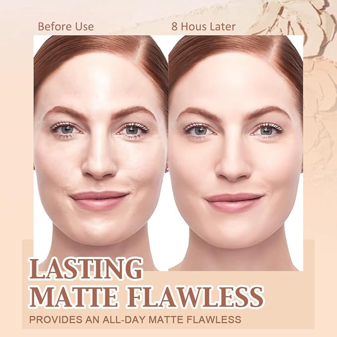evpct Kaely Oil Control Pressed Face Powder, Get Smooth Flawless Fine Lines and Lightweight Finishing Foundation, Control Shine Long Lasting Waterproof Face Setting Powder Cosmetic, 04 Ivory-BrightBean Baby
