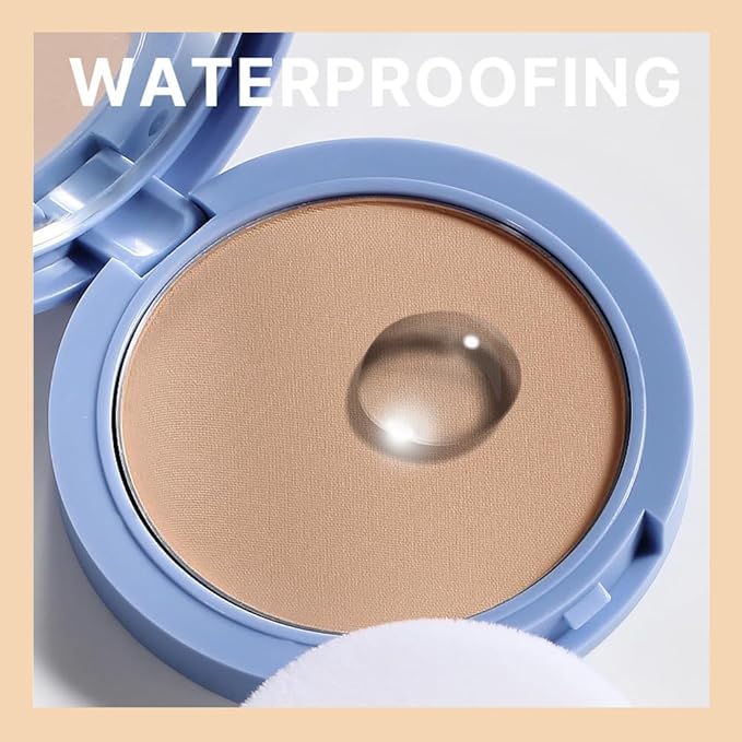 evpct Kaely Oil Control Pressed Face Powder, Get Smooth Flawless Fine Lines and Lightweight Finishing Foundation, Control Shine Long Lasting Waterproof Face Setting Powder Cosmetic, 10 Sand-BrightBean Baby