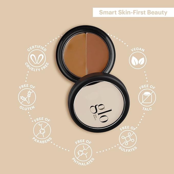 Glo Skin Beauty Under Eye Concealer Makeup with Duo Shades for Custom Blending - Corrects & Conceals Dark Circles & Redness - Buildable Longwearing Coverage (Tawny)-BrightBean Baby