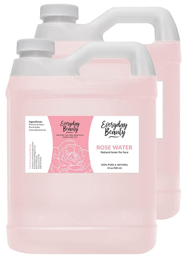Rose Water Facial Toner Bulk - 64oz Alcohol-Free Vegan All Natural Refreshing Spray Mist for Face and Hair - Uplifts, Calming & Soothing for All Skin Types-BrightBean Baby