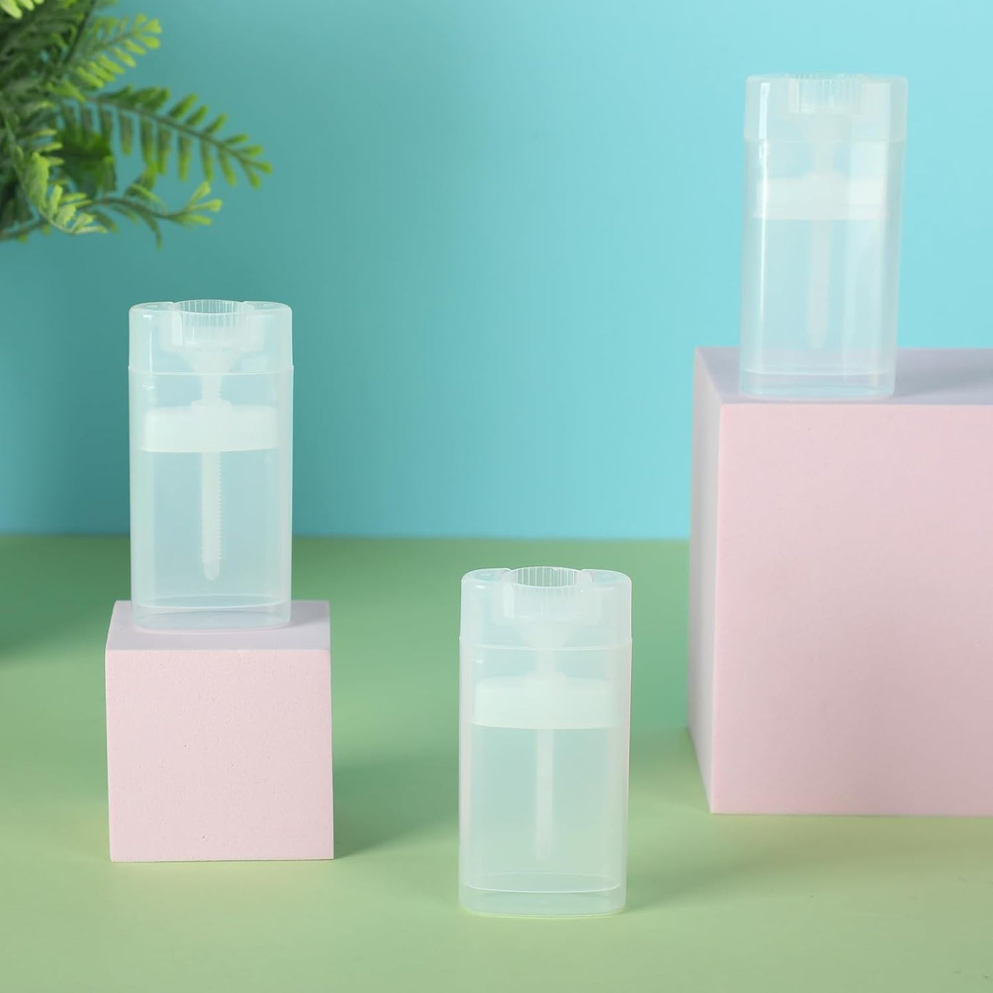 Wesiti 100 Pcs Plastic Empty Deodorant Containers 1/2 oz Travel Deodorant 15ml Refillable Containers Tubes Oval Lip Balm Tubes for Lip Balm DIY (Clear)-BrightBean Baby