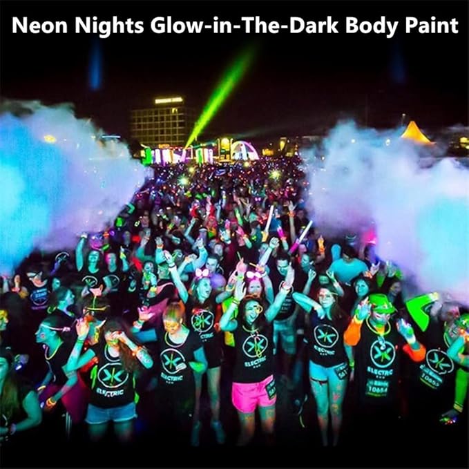 Go Ho Neon Yellow Body Paint Washable(2.37oz,70ml),under UV Blacklight Neon Face Paint,Water Based Neon Fluorescent Yellow Face Paint for Adults Children SFX Cosplay Costumes Halloween Makeup-BrightBean Baby