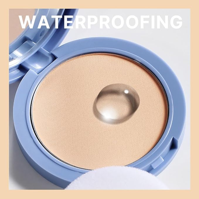 evpct Kaely Oil Control Pressed Face Powder, Get Smooth Flawless Fine Lines and Lightweight Finishing Foundation, Control Shine Long Lasting Waterproof Face Setting Powder Cosmetic, 06 Vanilla-BrightBean Baby
