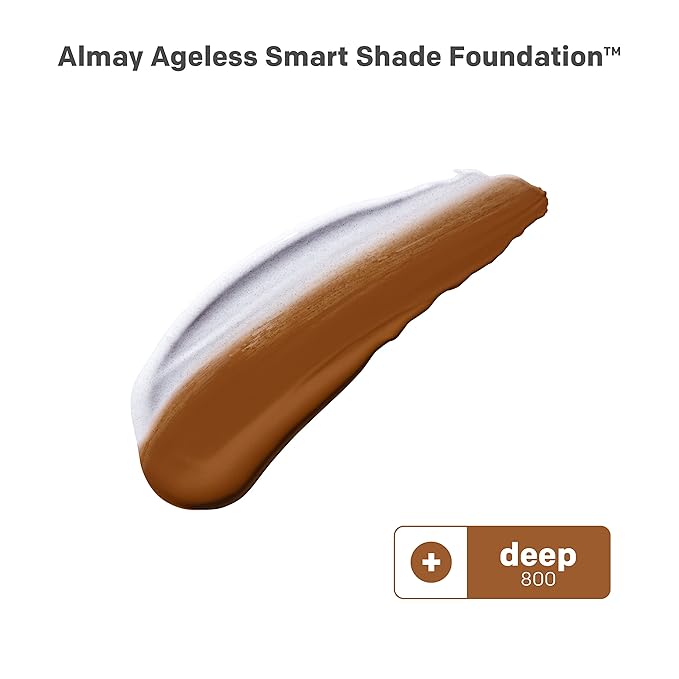 Almay Anti-Aging Foundation, Smart Shade Face Makeup with Hyaluronic Acid, Niacinamide, Vitamin C & E, Hypoallergenic-Fragrance Free, 800 Deep, 1 Fl Oz (Pack of 1)-BrightBean Baby