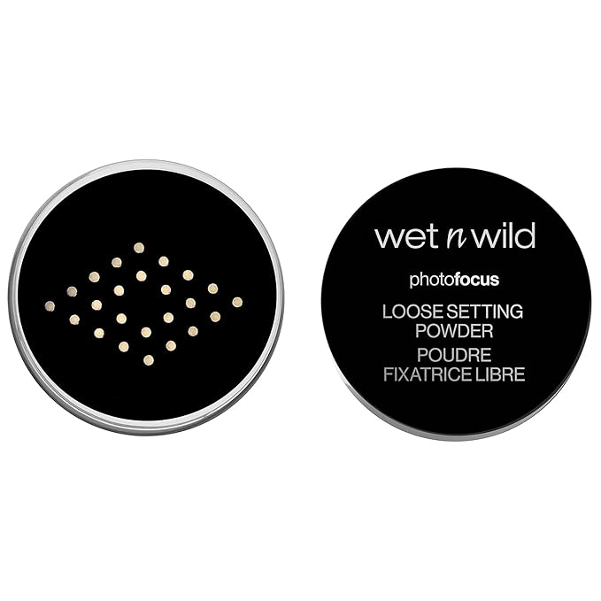 wet n wild Photo Focus Loose Baking Setting Powder, Highlighter Makeup, Fair to Medium & Tan Skin Tones, Translucent-BrightBean Baby