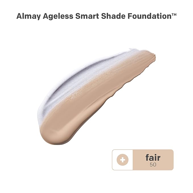 Almay Anti-Aging Foundation, Smart Shade Face Makeup with Hyaluronic Acid, Niacinamide, Vitamin C & E, Hypoallergenic-Fragrance Free, 050 Fair, 1 Fl Oz (Pack of 1)-BrightBean Baby