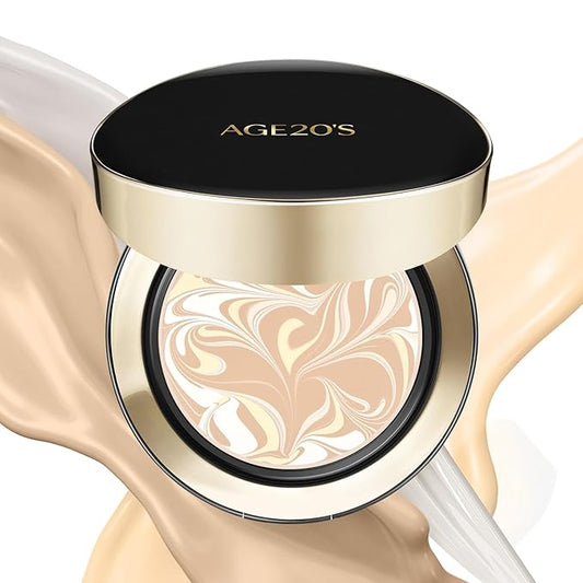 AGE20'S Signature Essence Pact SPF 50+ | Pack of 1 | 17N IVORY | Cream Foundation, Dewy Finish, Natural Coverage | Korean Cushion Foundation-BrightBean Baby