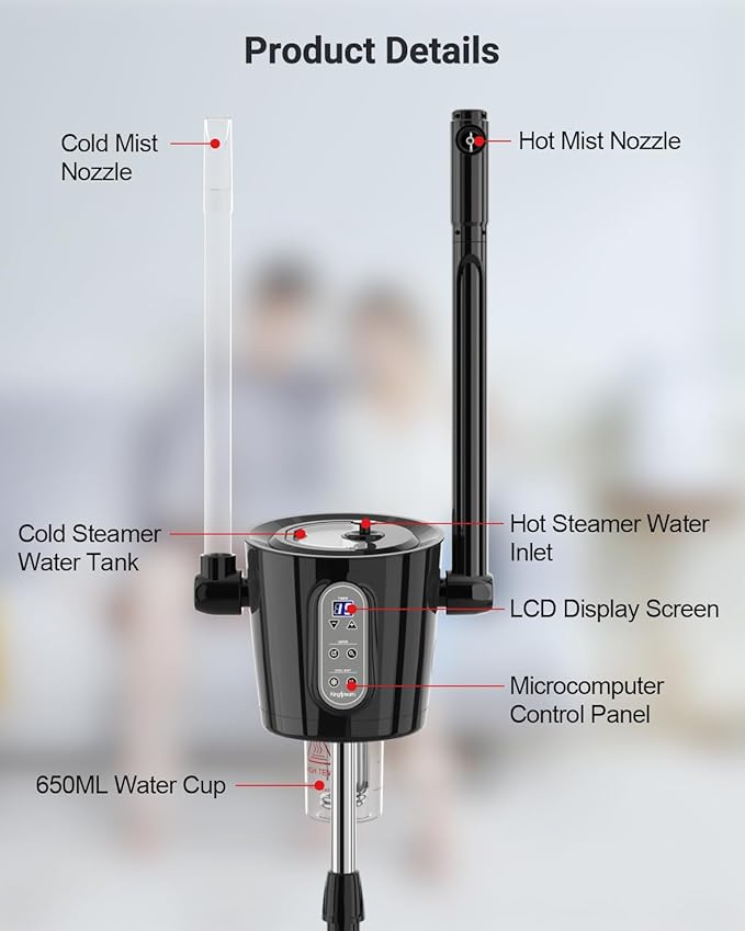 Kingsteam 2-in-1 Hot & Cold Facial Steamer with Ozone & Ionic Technology,Deep Cleansing & Moisturizing,30-Min Timer,Large Water Tank for Professional Estheticians, Beauty Salons & Home Use-BrightBean Baby