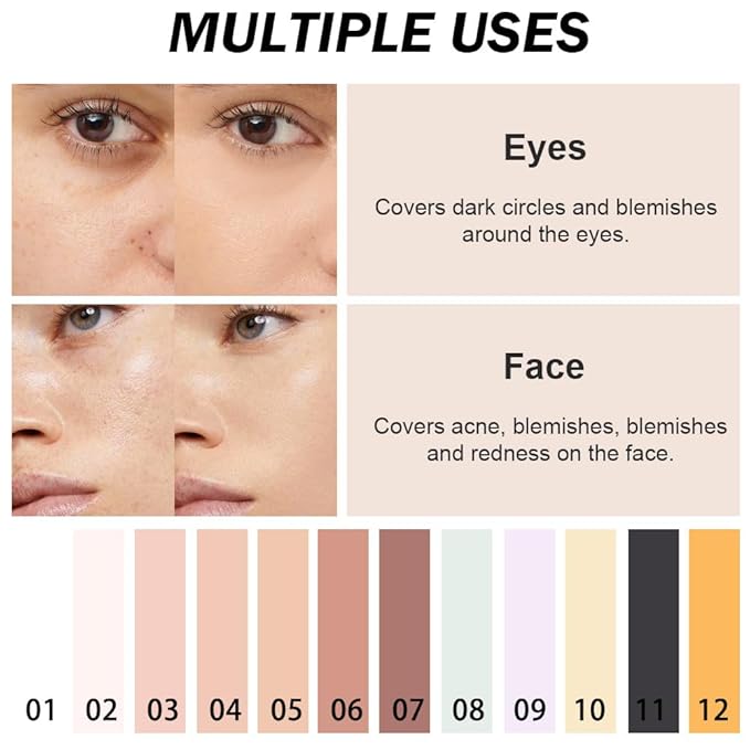 Kaely Color Correcting Concealer,Cream Pot Concealer Full Coverage,under Eye Concealer Palette for Conceals Dark Circles,Waterproof Foundation Face Makeup,05 Beige-BrightBean Baby