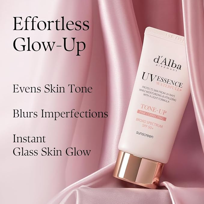 d'alba Piedmont Waterfull Tone-Up Sunscreen Serum BROAD SPECTRUM SPF 50 + Korean Sunscreen for Face, All Skin Tones, Sweat Proof Formula (1.69 fl.oz.)-BrightBean Baby