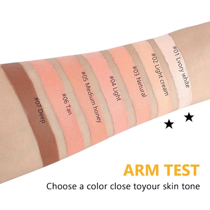Kaely 2Pcs Pot Concealer Full Coverage Set,under Eye Brightener Concealer for Conceals Dark Circles,Waterproof Foundation Face Makeup Brush Kit,Color Correcting Concealer,01+02-BrightBean Baby