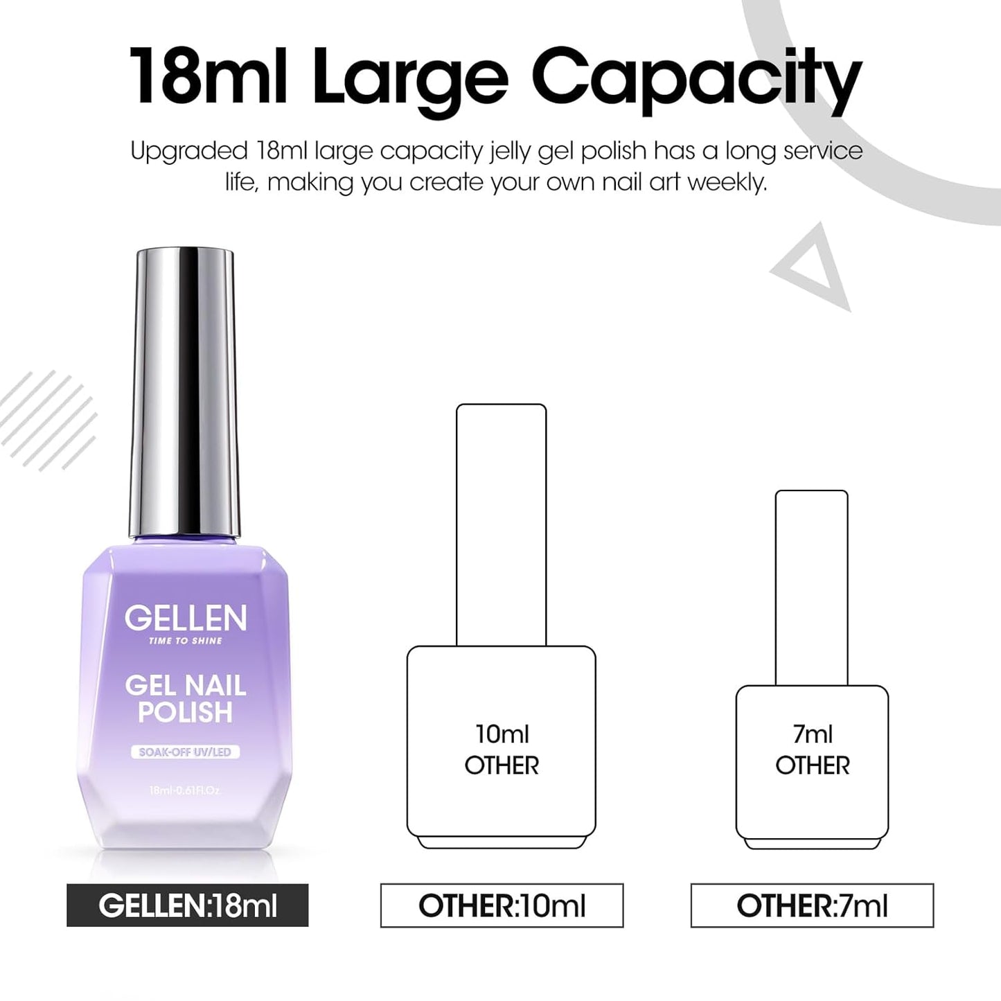 Gellen Black Gel Nail Polish 18ML 1Pc Sheer Classic Black Gel Polish Soak off UV Light Translucent Nail Polish Salon DIY Nail Art Manicure at Home Christmas Gifts, 0.61 Fl Oz-BrightBean Baby