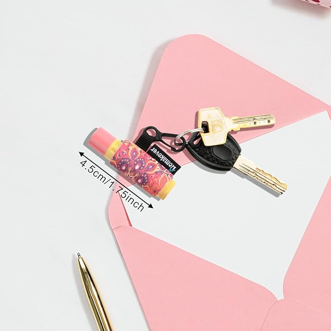 6 Pack Lip Balm Holder, Compact Clip-On Chapstick Holder Premium Release Clip Neoprene Sleeve Lip Balm with Clip Fits Most Standard Lip Balm-BrightBean Baby