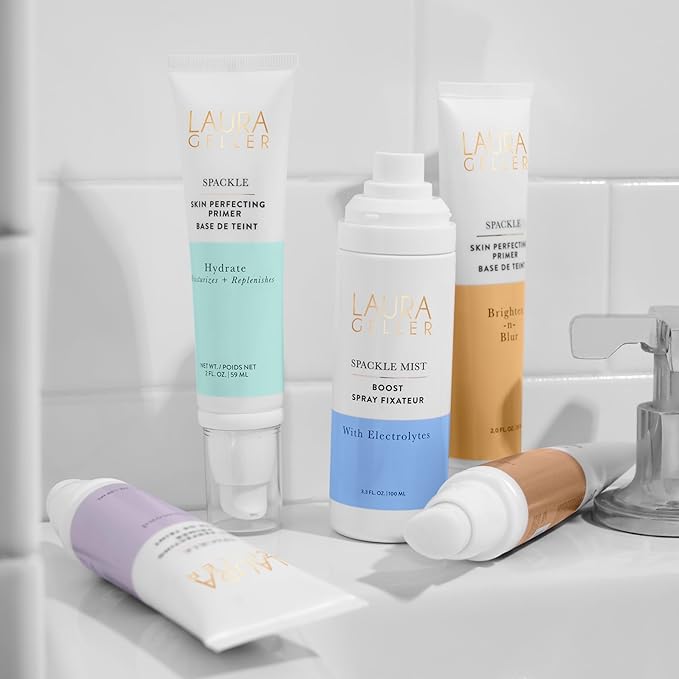 LAURA GELLER NEW YORK Spackle Mist Boost Setting Spray with Electrolytes - Long-Lasting Makeup Spray with Blue Light Protection - Dewy Skin Makeup Setting Spray-BrightBean Baby