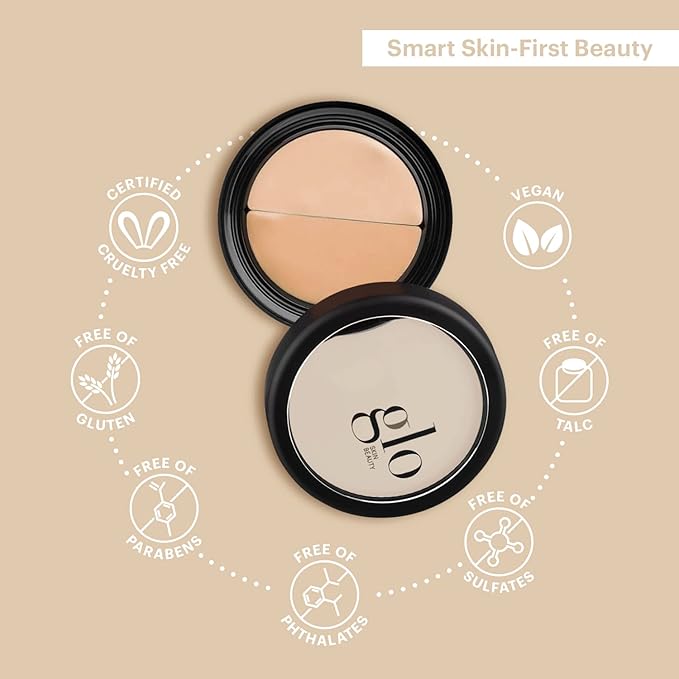 Glo Skin Beauty Under Eye Concealer Makeup with Duo Shades for Custom Blending - Corrects & Conceals Dark Circles & Redness - Buildable Longwearing Coverage (Golden)-BrightBean Baby