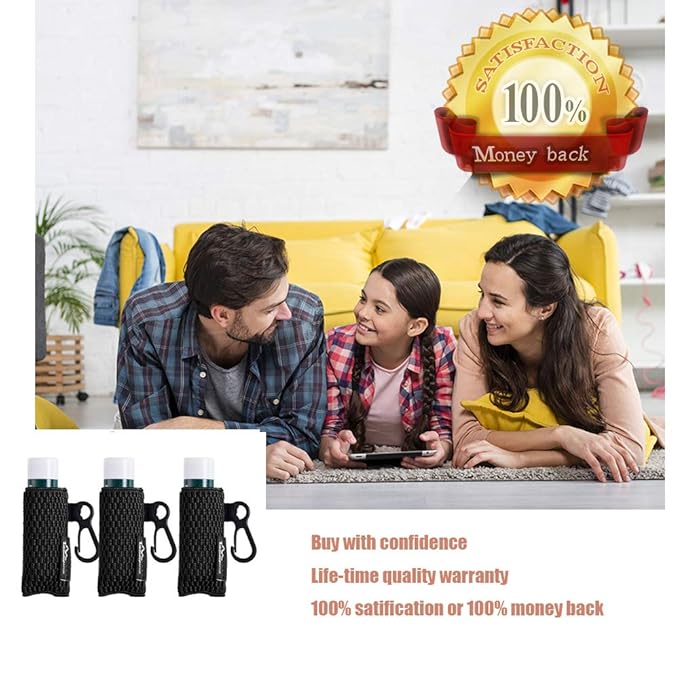 WKieason Lip Balm Sleeves Holder Keychain 3pcs Clip on Chapstick Keychain Holder Pouch Tight-Knit Elastic Lipstick Key Chain Holder (Black)-BrightBean Baby