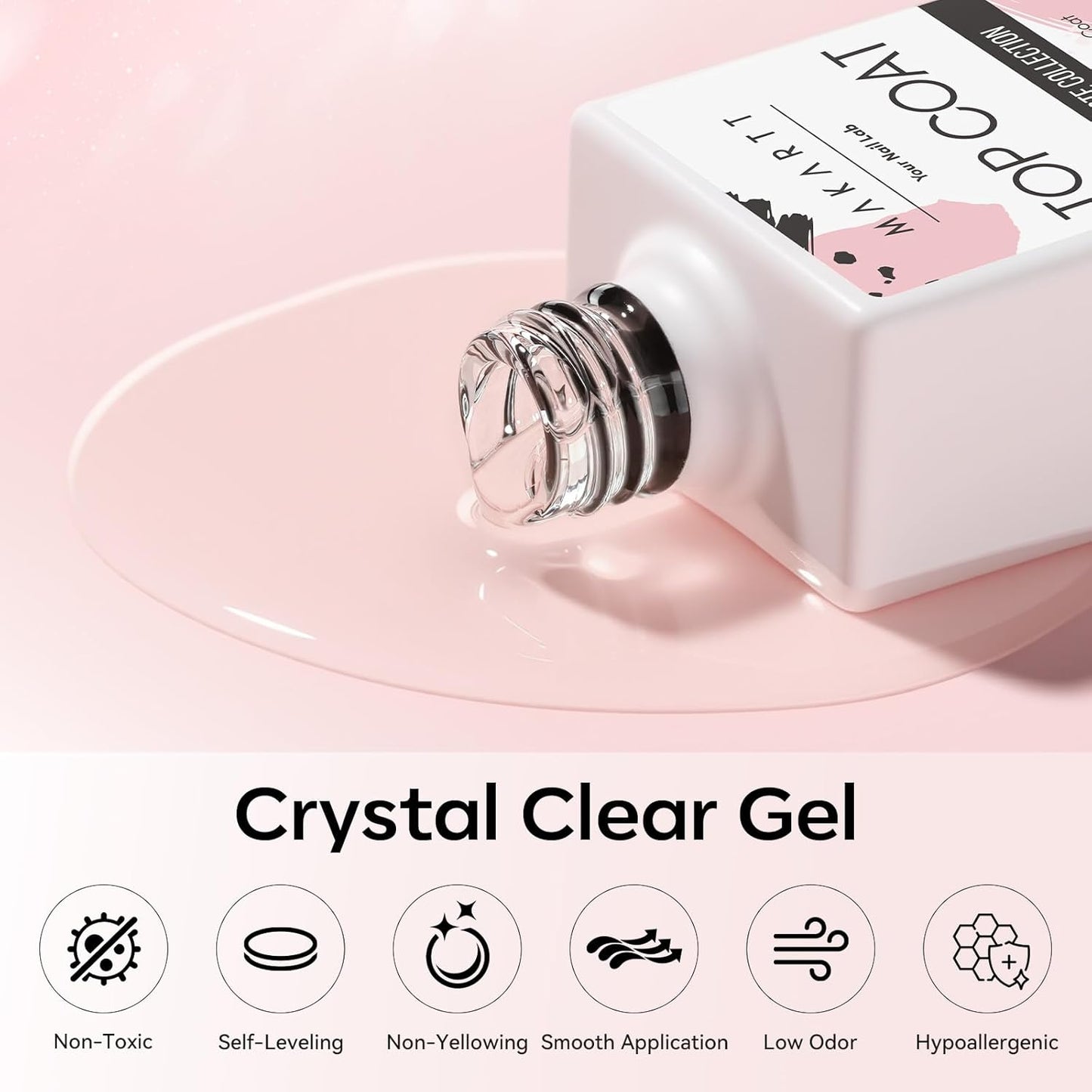 Makartt No Wipe Gel Top and Base Coat Set – Matte & Glossy Finish, 3pcs Soak-Off Long Lasting Gel Nail Polish Essentials, No Yellowing, UV/LED Lamp Required, DIY Nail Art Gift for Women, 10ml-BrightBean Baby