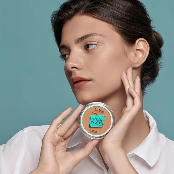 Lamel Oh My Clear Face Powder 406 Soft Honey | evens out the skin instantly |contains salicylic acid |controls the sebum production | 6gm-BrightBean Baby