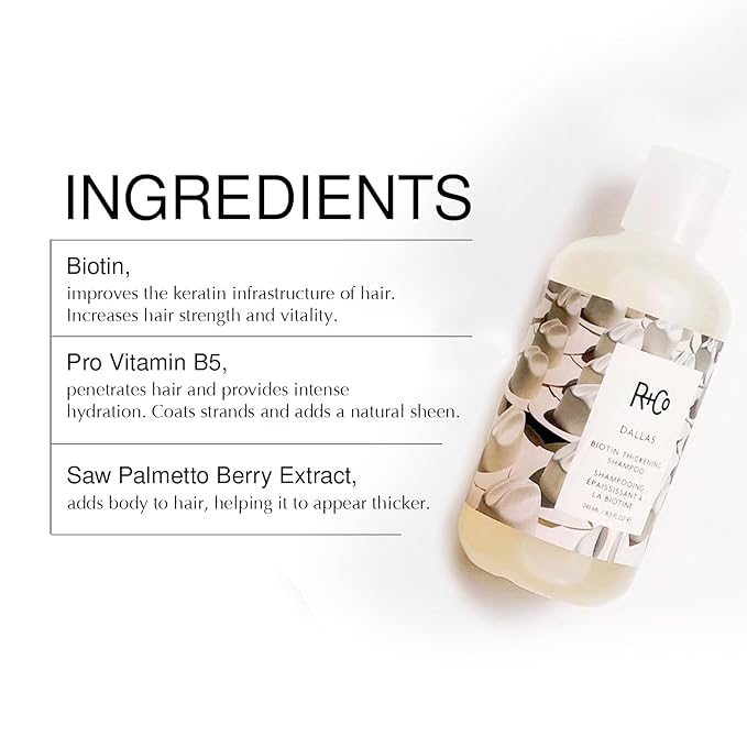 R+Co Dallas Biotin Hair Thickening Shampoo and Conditioner Set (8.5 Oz) + Deluxe Sample (.5 Oz) | For Hair Growth | Sulfate-Free | Vegan + Cruelty-Free |-BrightBean Baby