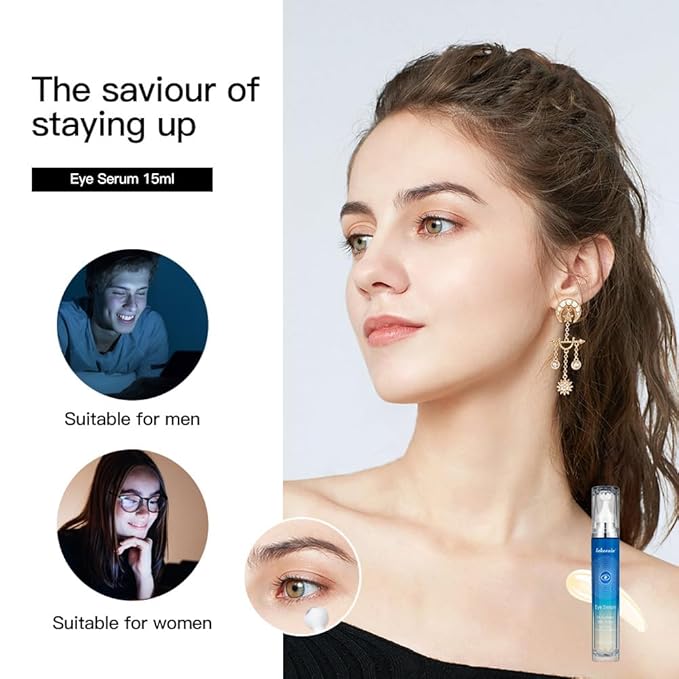 5% Caffeine Eye Serum Moisturizing, Under Eye Cream with 360° Massage Ball for Dark Circles and Puffiness, Hydrating Eye Cream Anti Aging for Bags Fine Lines (1PCS)-BrightBean Baby