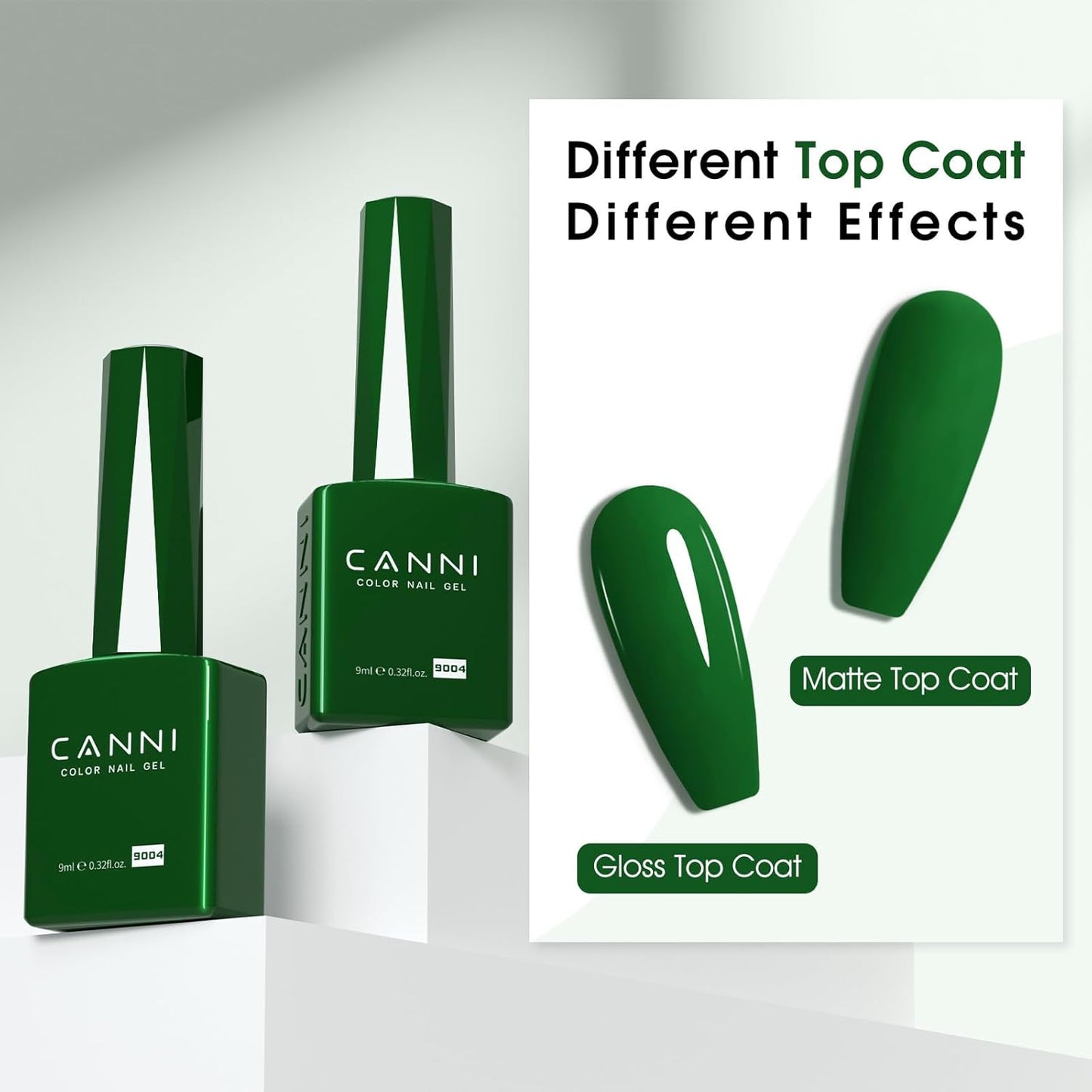 CANNI Green Gel Nail Polish, 1Pcs Emerald Dark Green Color Gel Polish Nail High Gloss Soak Off UV French Manicure Salon DIY-BrightBean Baby