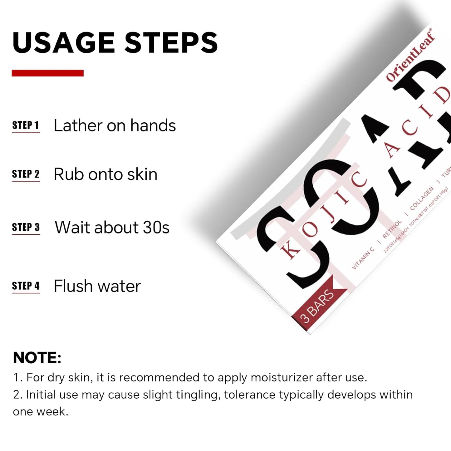 Kojic Acid Soap, Turmeric Soap Bar for Dark Spots, Fresh Citurs Scent, Gentle for Face and Body Wash with Vitamin C, Shea Butter, Retinol, Olive Oil, Collagen (3 PACK)-BrightBean Baby